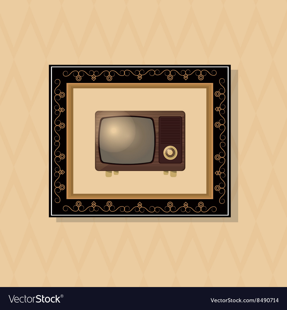 Flat about vintage tv design Royalty Free Vector Image