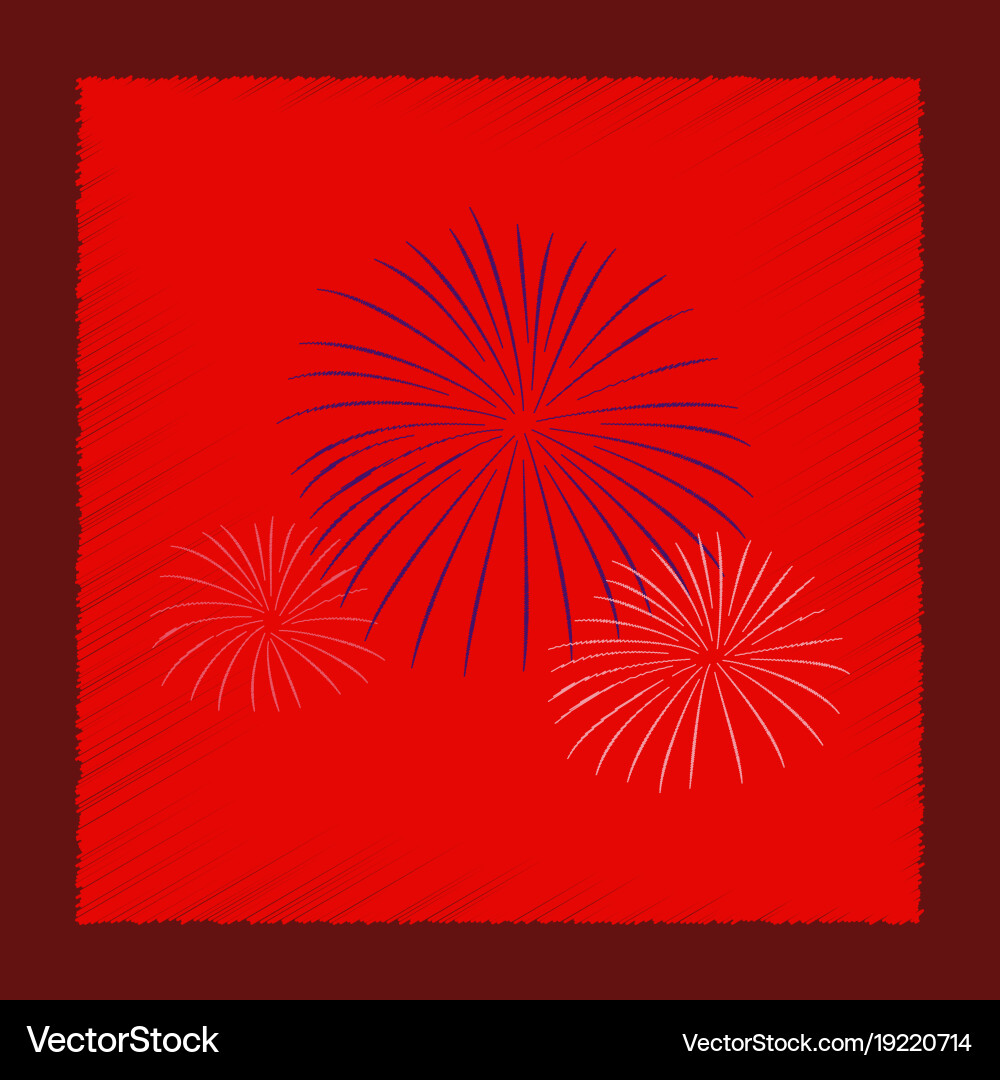 Flat shading style icon firework Royalty Free Vector Image