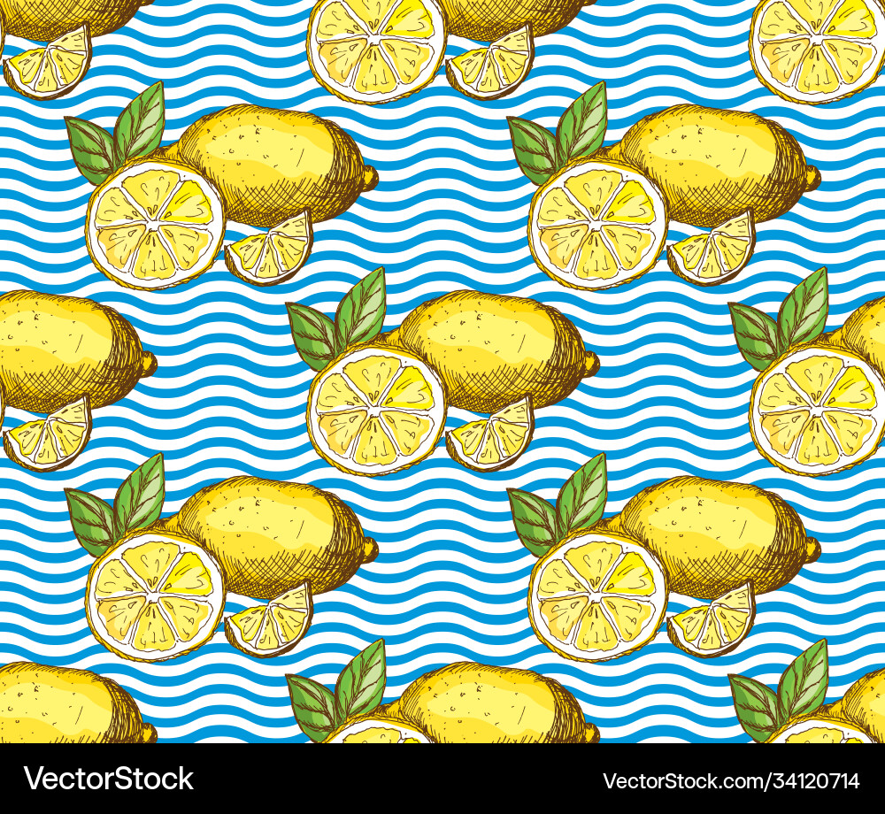 Fruit seamless pattern Royalty Free Vector Image