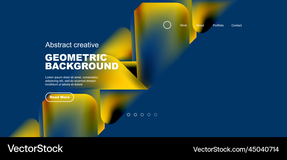 Geometric landing page background fluid colors Vector Image