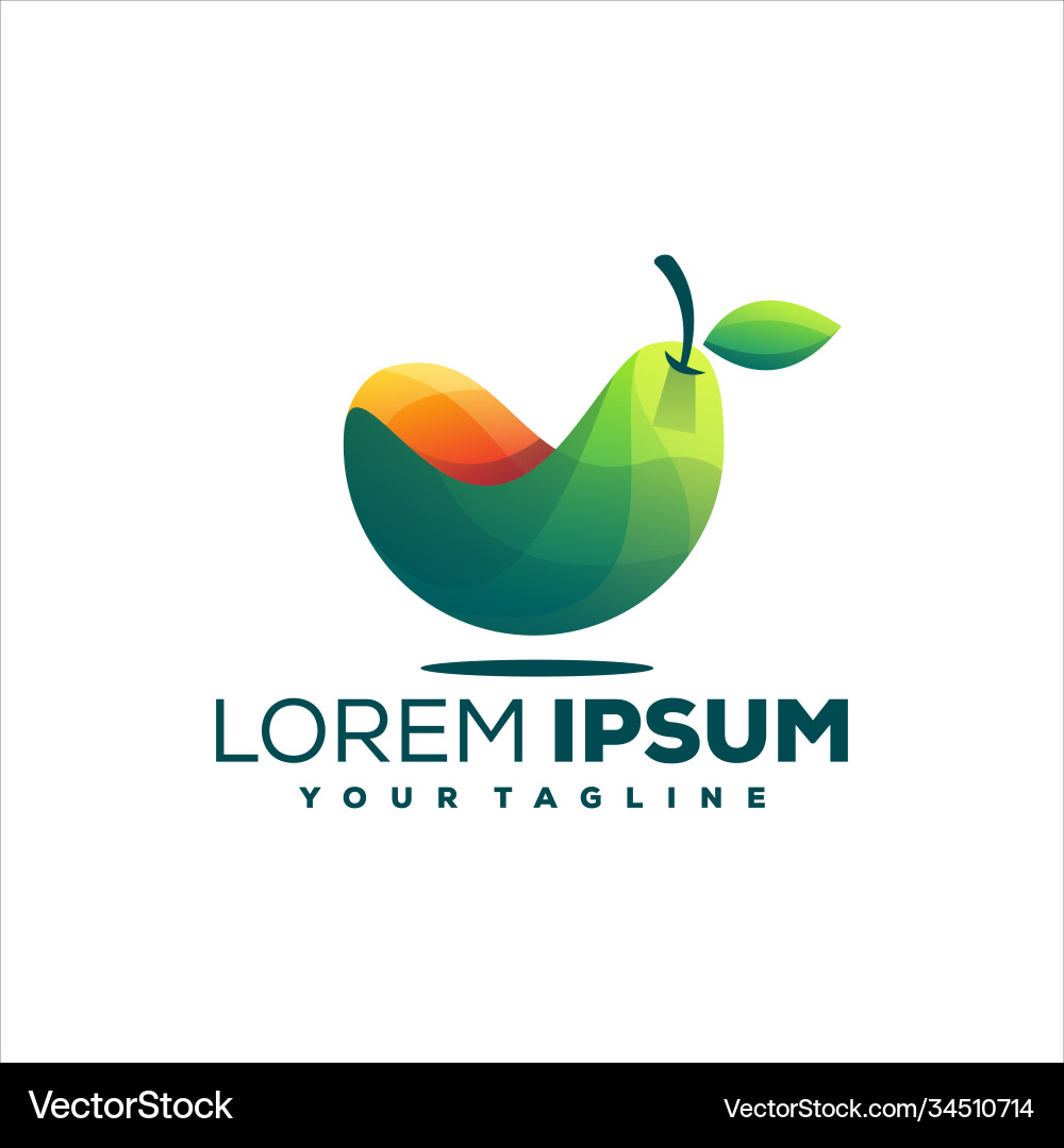 Mango fruit gradient logo design Royalty Free Vector Image