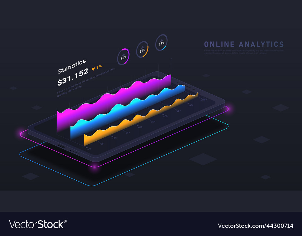 Online analytics concept Royalty Free Vector Image