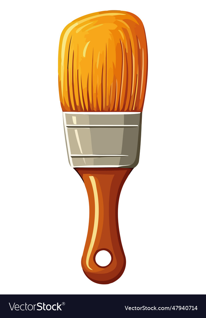 Wood handle painting brush Royalty Free Vector Image