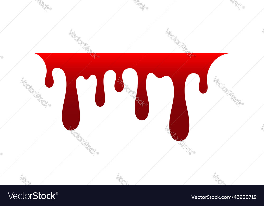 Blood drip cartoon halloween bloodstain isolated Vector Image