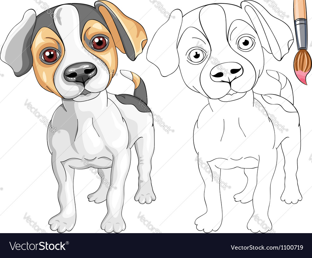 Download Coloring Book of Jack Russell Terrier Royalty Free Vector