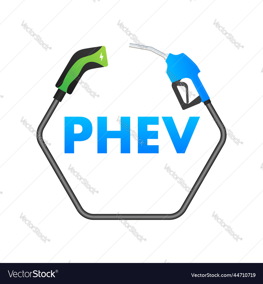 Phev icon plug-in hybrid electric vehicle Vector Image