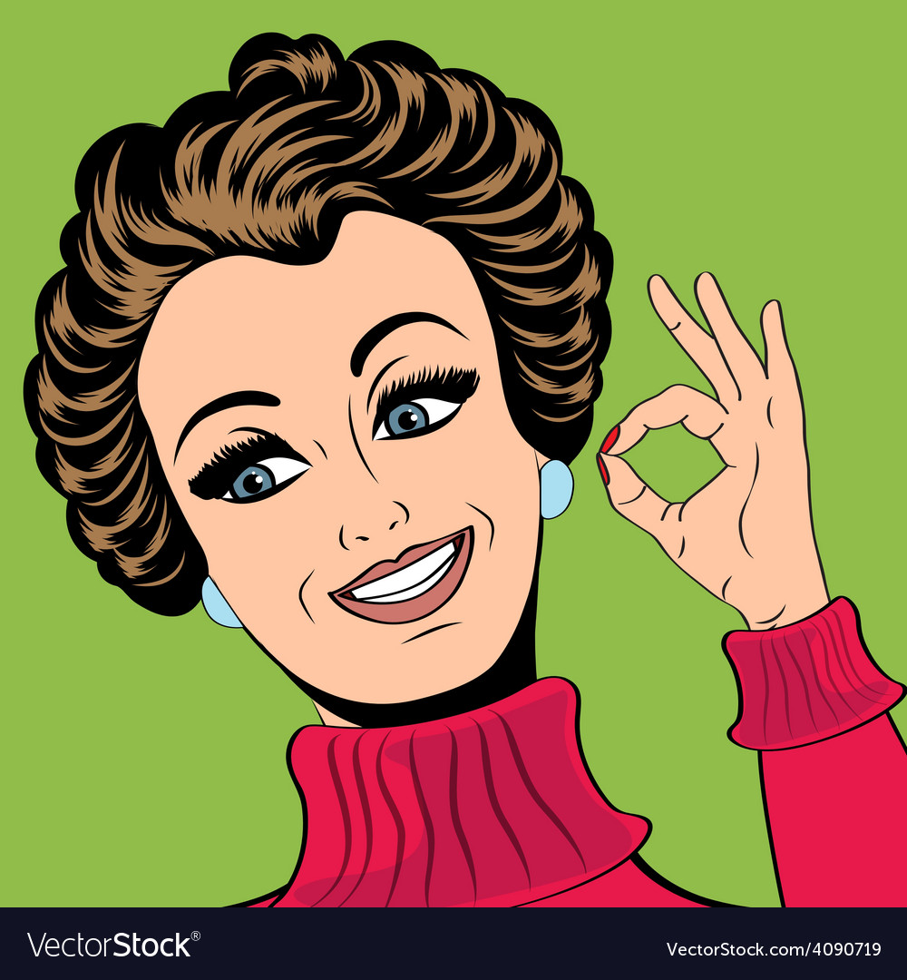 pop-art-cute-retro-woman-in-comics-style-making-ok-vector-4090719 Trends For Vector Art Portrait Maker @koolgadgetz.com.info