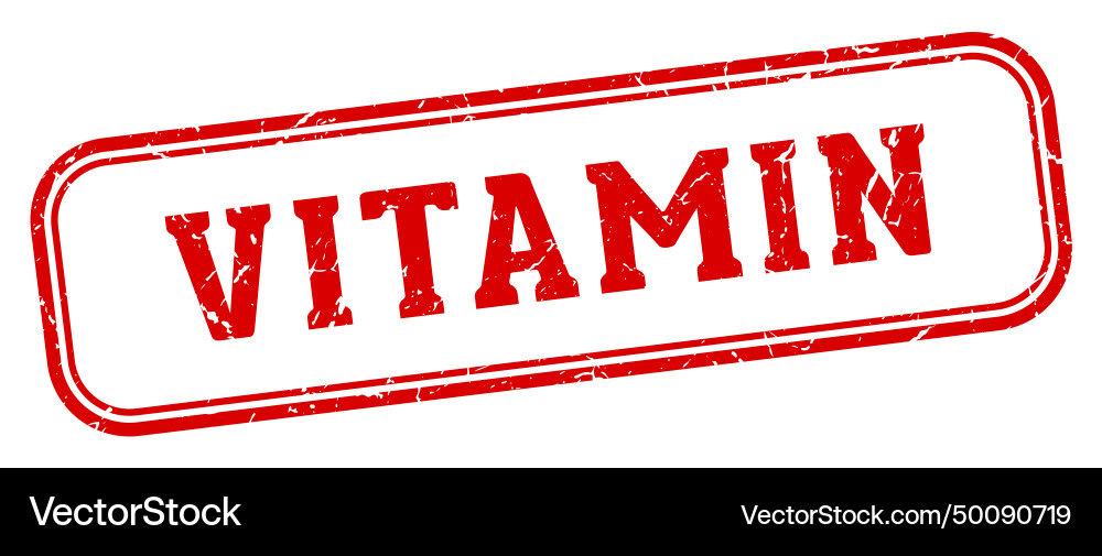 Vitamin stamp vitamin rectangular stamp on white Vector Image