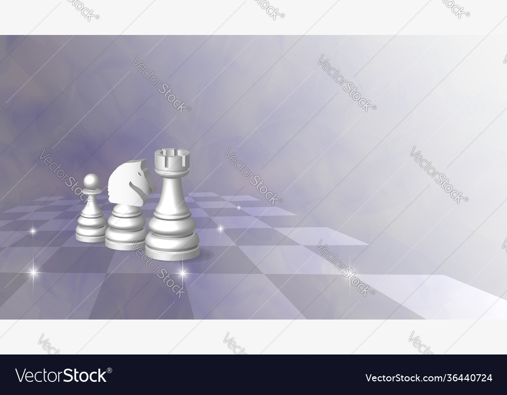 Volumetric chess board without chess pieces on a white background Stock  Vector