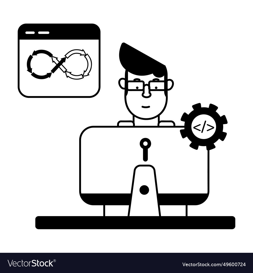 Devops engineer Royalty Free Vector Image - VectorStock