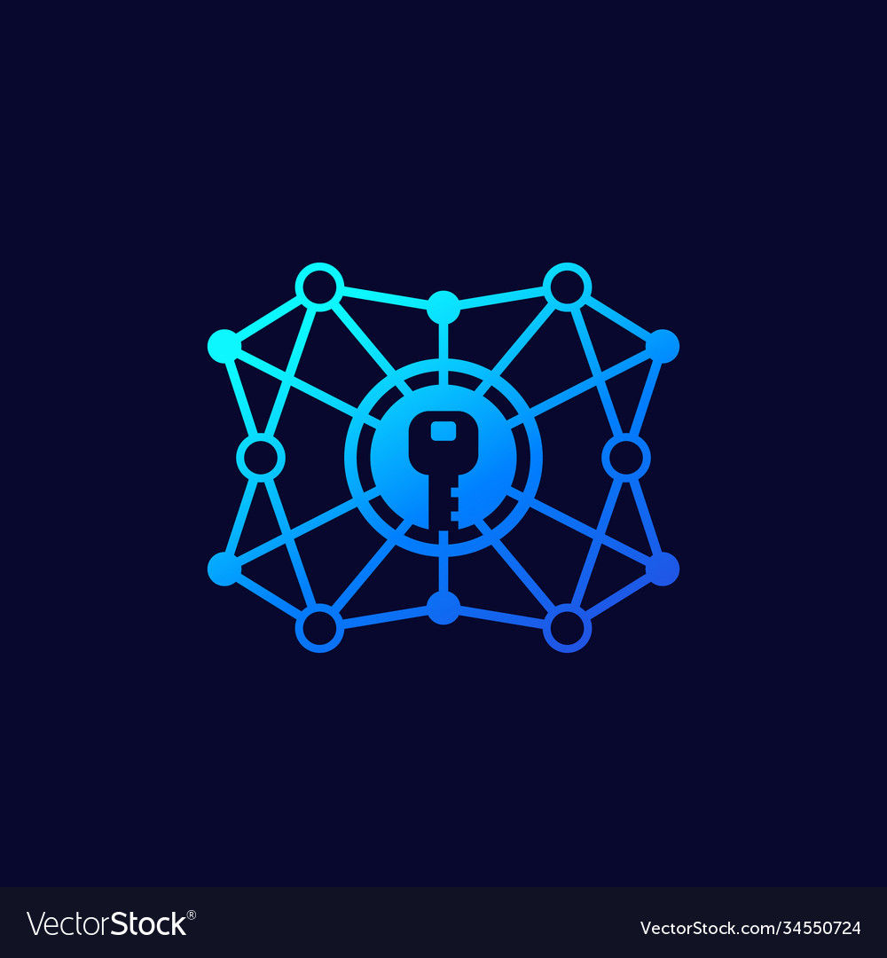 Encryption encrypted network linear icon Vector Image