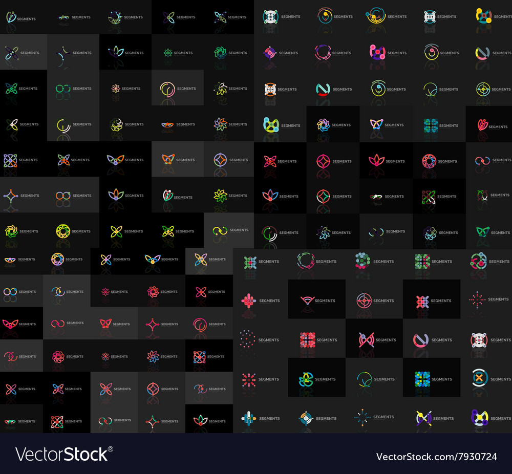 Huge mega collection of abstract logos Royalty Free Vector