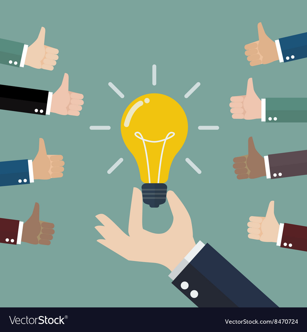 Thumbs up for good idea Royalty Free Vector Image