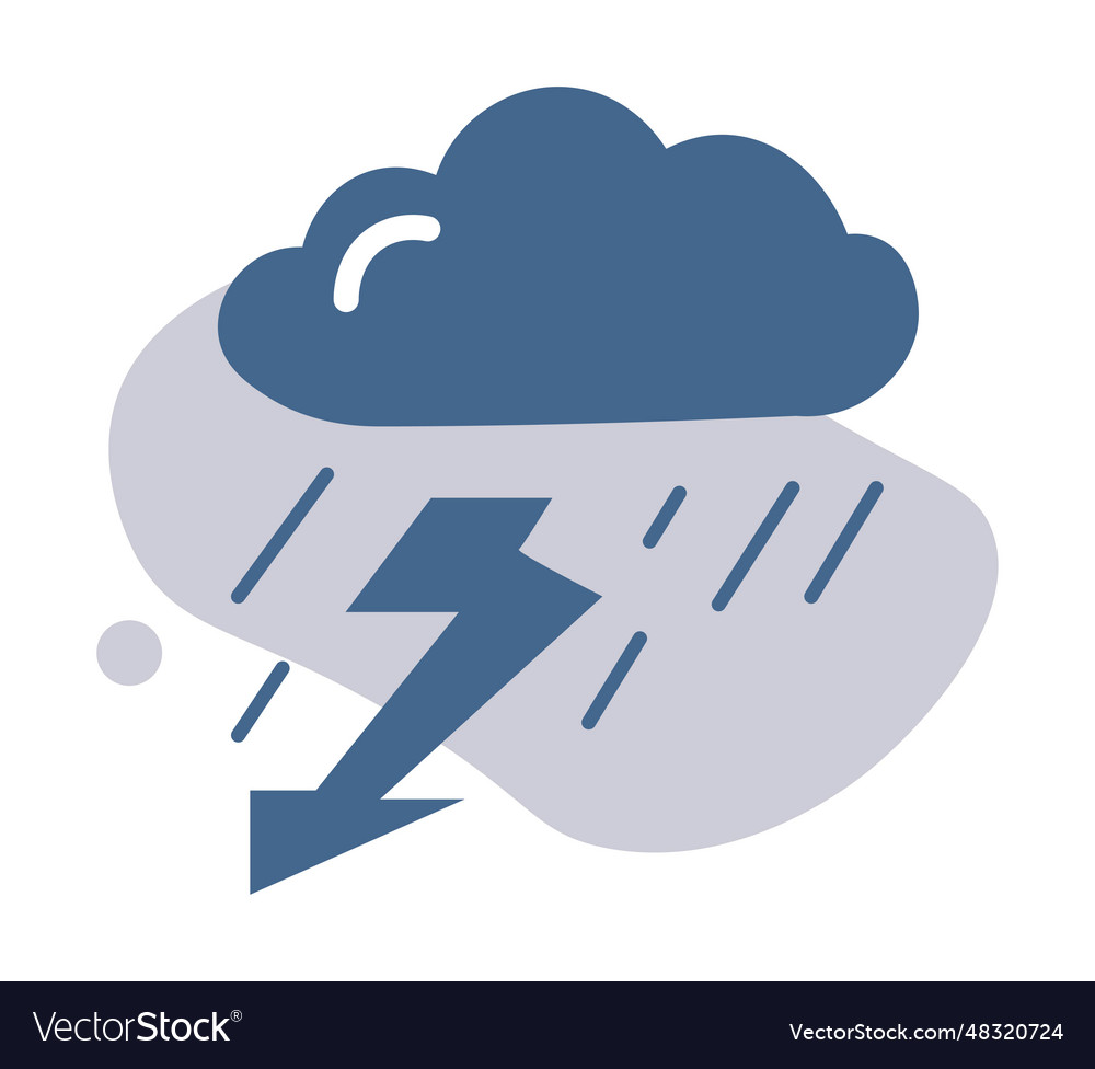 Thunderstorm and lightning weather forecasts Vector Image