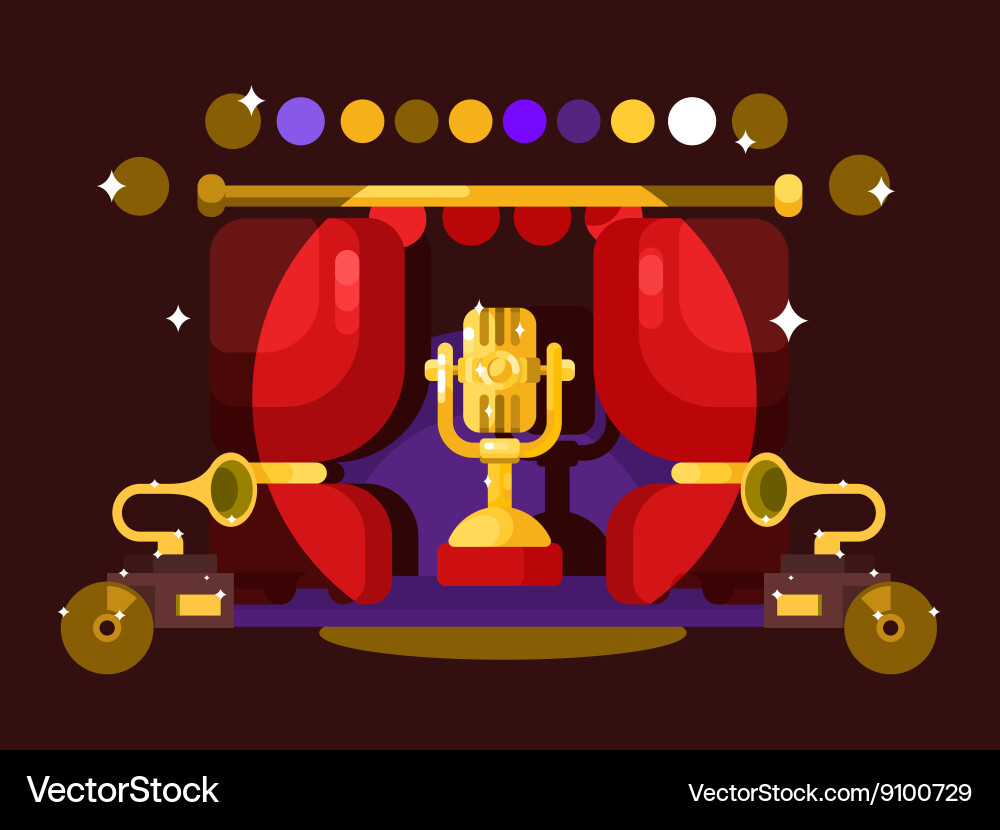 Microphone design flat Royalty Free Vector Image