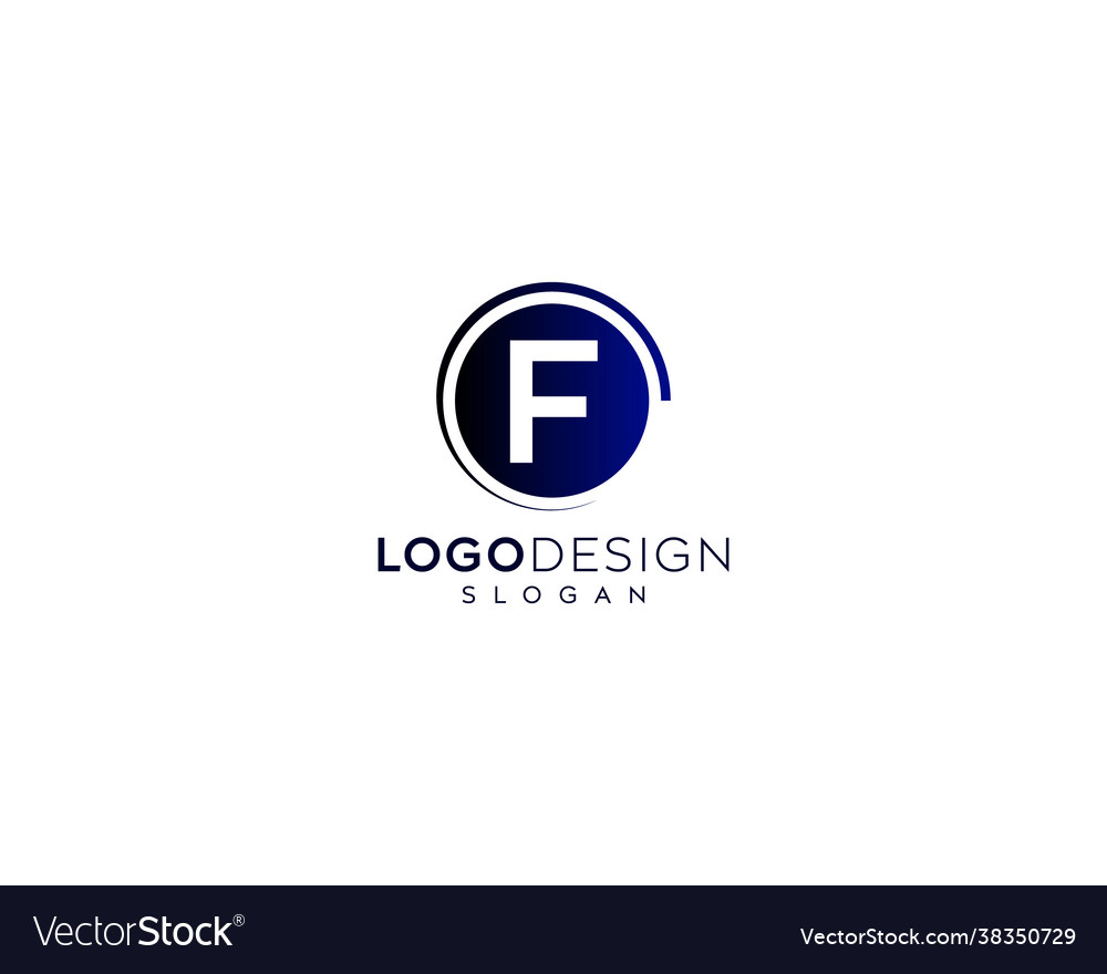 Minimalist letter f logo design Royalty Free Vector Image