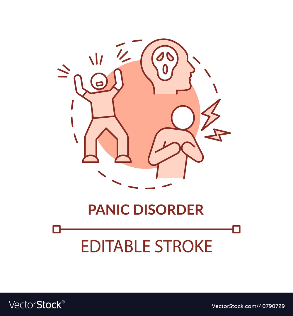 Panic disorder terracotta concept icon Royalty Free Vector