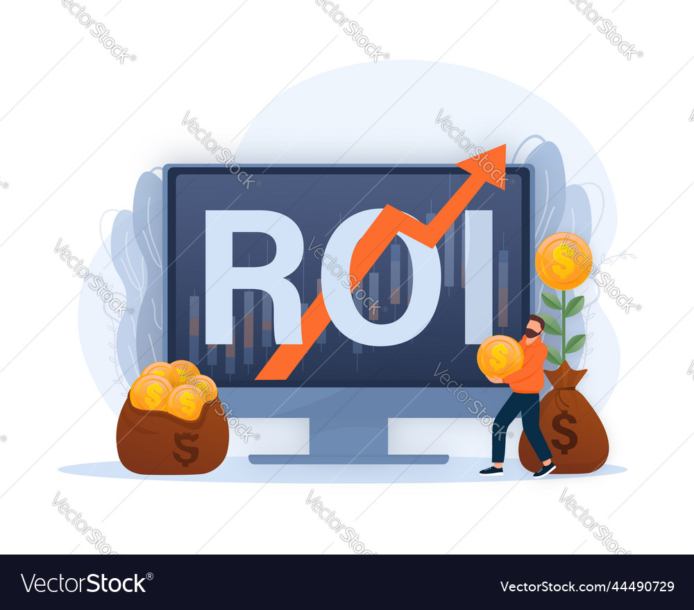 Roi return on investment performance measure from Vector Image