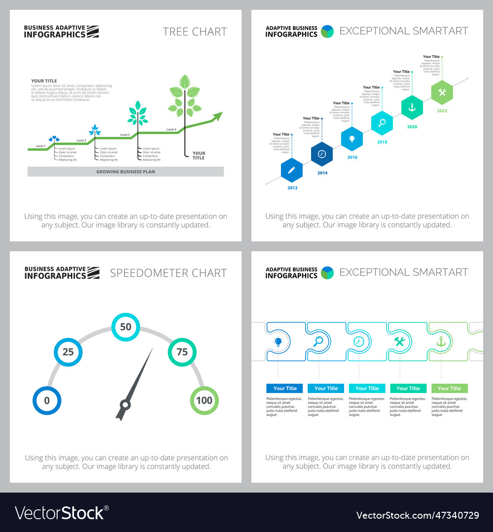 Set of graphic business infographic charts Vector Image