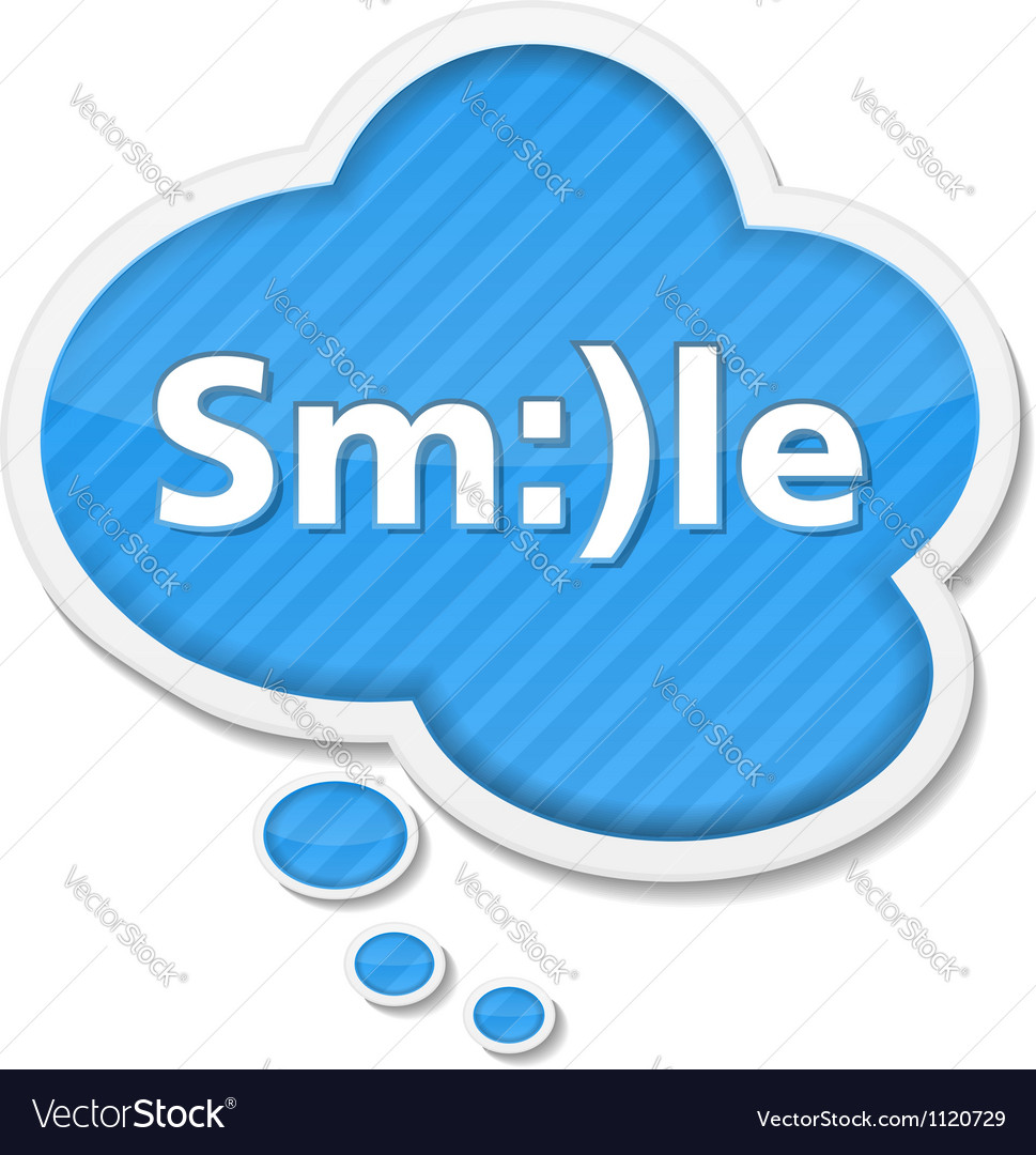 Speech bubble with smile Royalty Free Vector Image