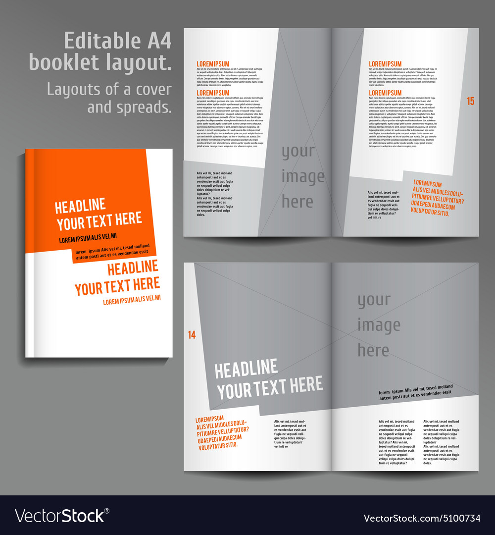 A4 book layout design template Royalty Free Vector Image