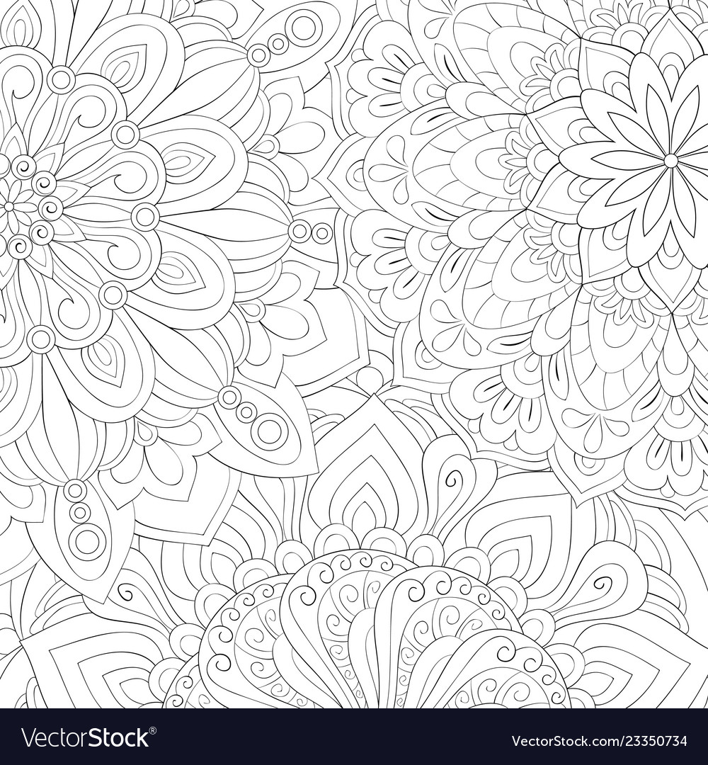 Adult coloring bookpage a cute abstract Royalty Free Vector