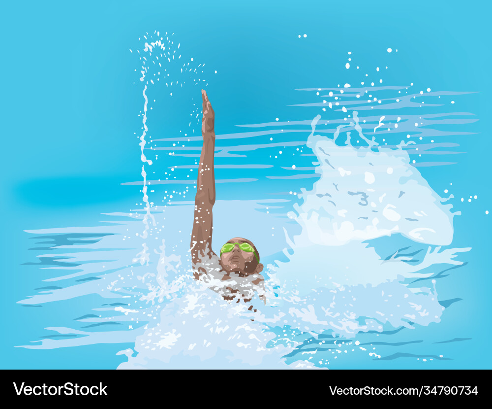 Backstroke swimming Royalty Free Vector Image - VectorStock