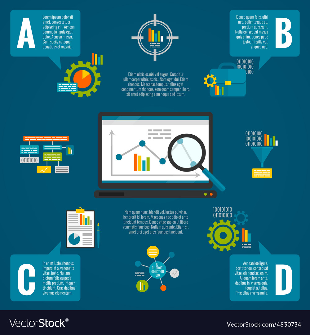 Data analytics infographic set