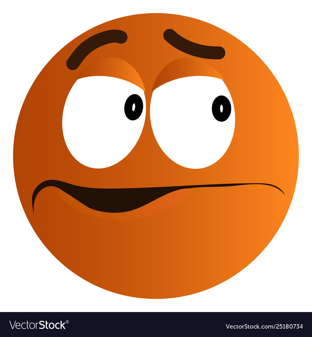 Cartoon face vector icon, frightened funny emoji, scared facial