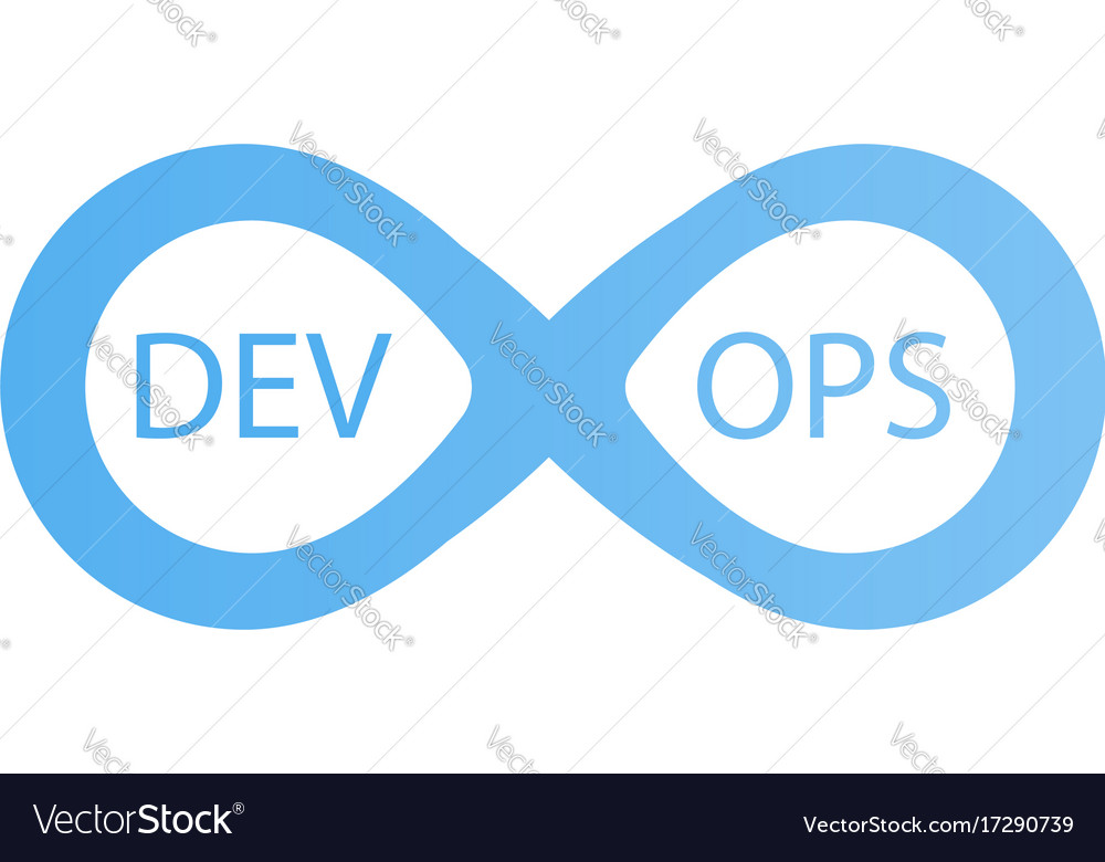Devops logotype sign of infinity with arrows blue Vector Image