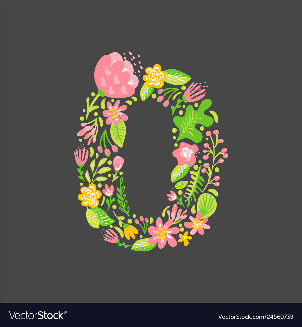 Floral summer number 0 zero flower capital