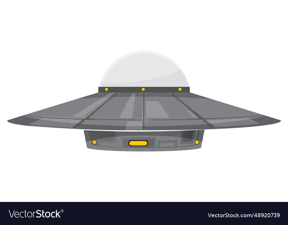 Isolated ufo uap cartoon from a side angle Vector Image