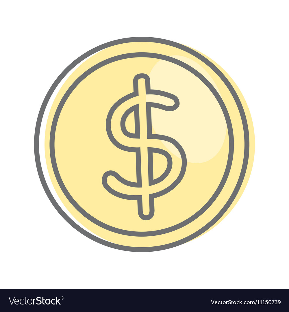 Money Sign Isolated Dollar Coin Video Marketing Vector Image