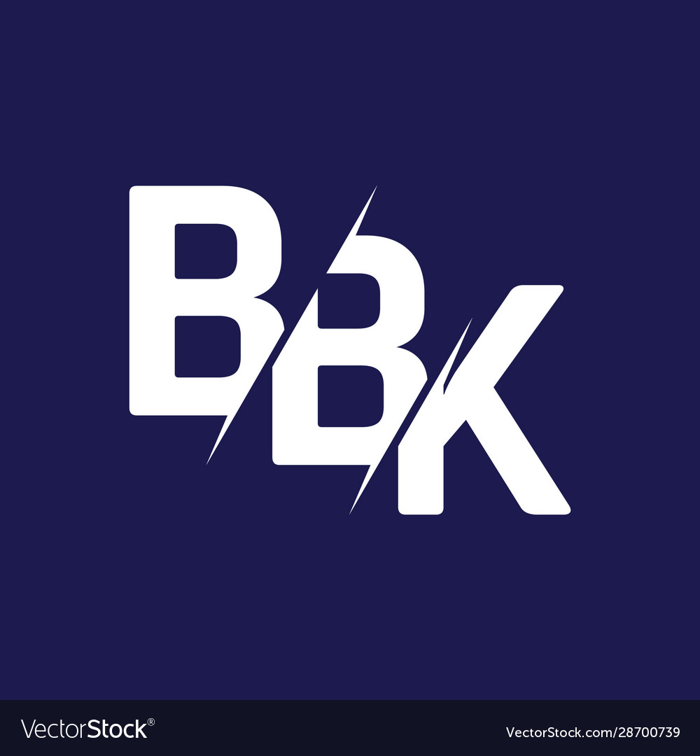 Monogram letters initial logo design bbk Vector Image