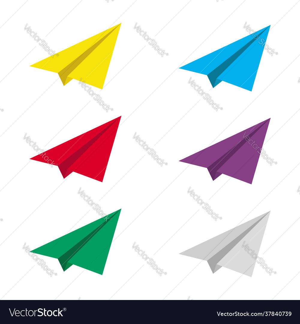 Multicolored paper airplanes Royalty Free Vector Image