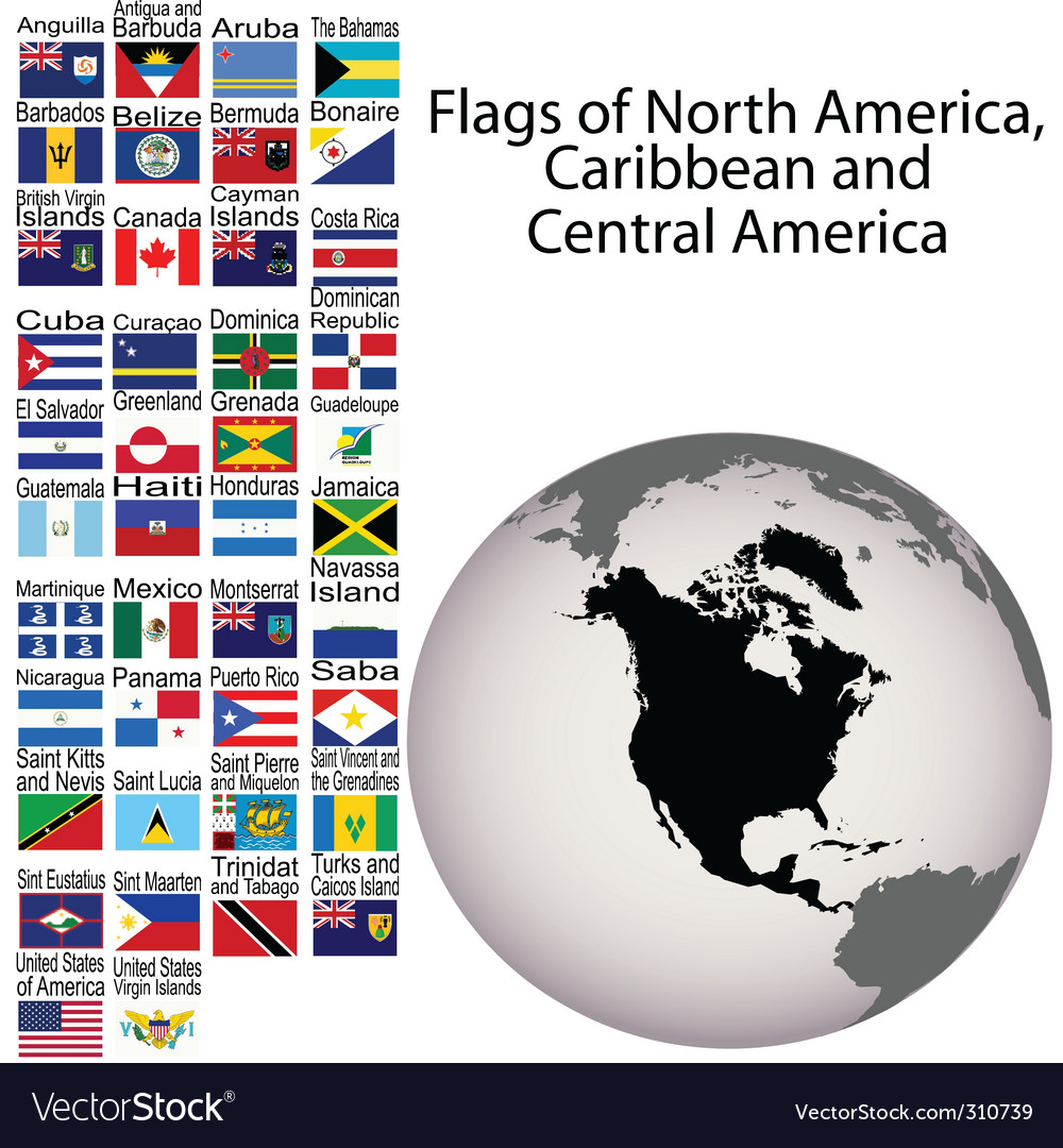 North america flags Royalty Free Vector Image - VectorStock