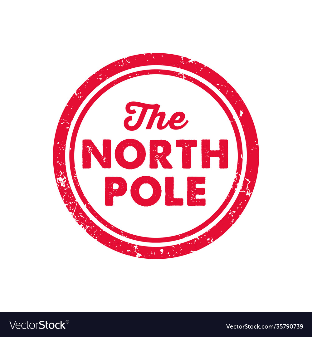 North pole stamp print Royalty Free Vector Image