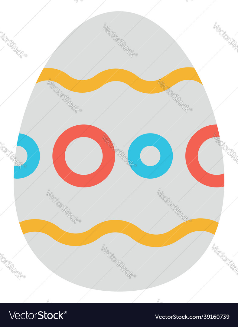 White egg with colorful circles on a Royalty Free Vector