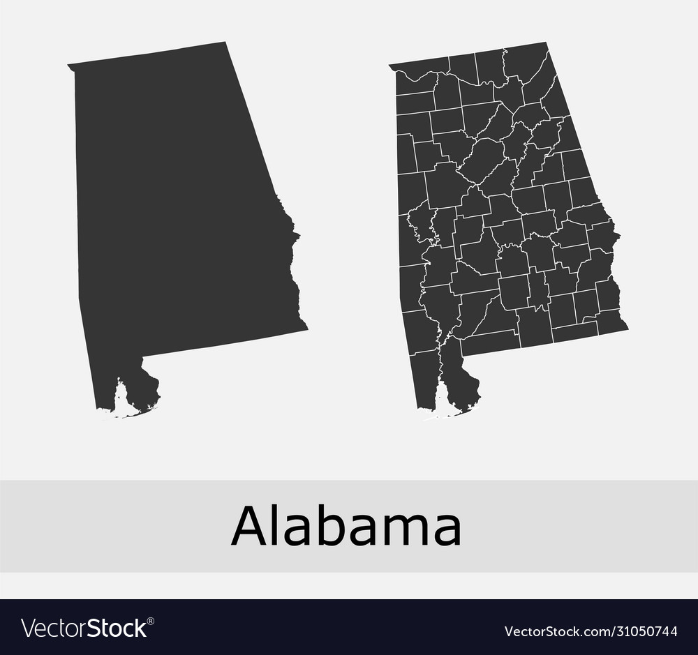 Alabama map counties outline Royalty Free Vector Image