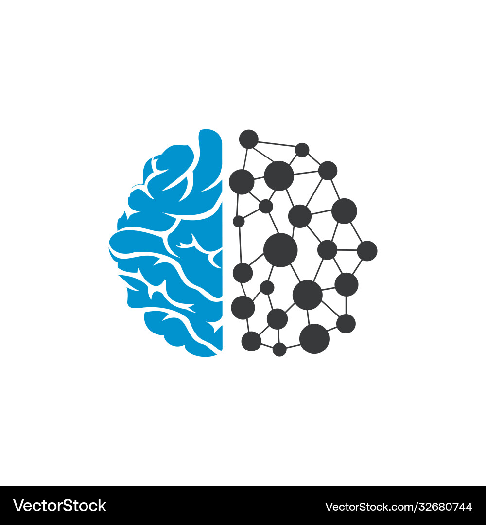 Brain technology logo design template Royalty Free Vector