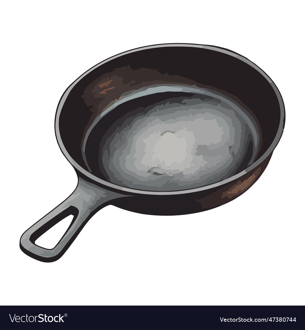Frying pan handle black metal simplicity Vector Image