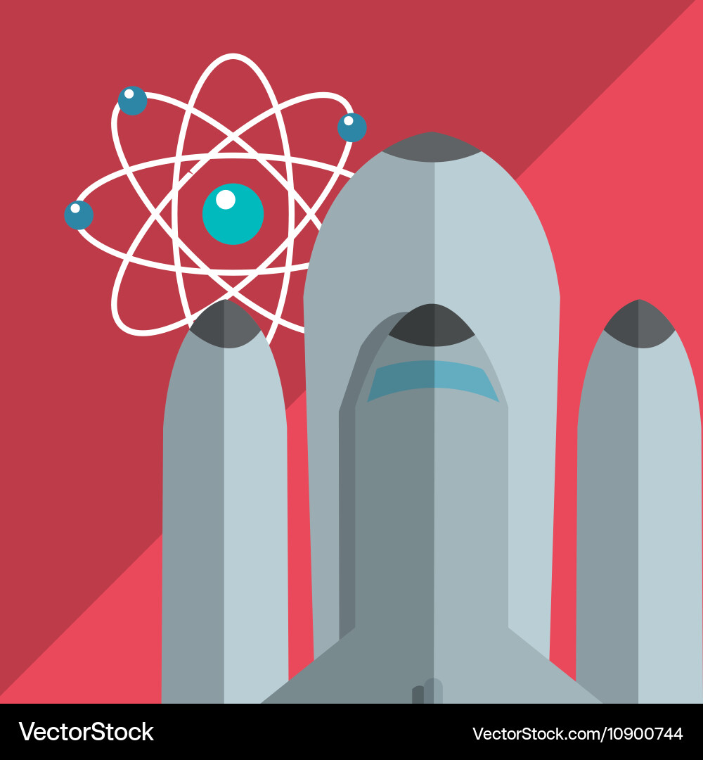 Rocket with science related icons image Royalty Free Vector
