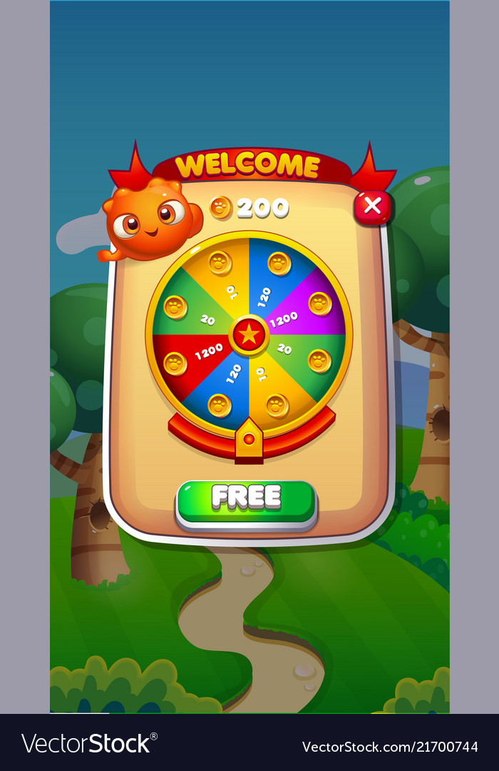 Spin Wheel Mobile Game User Interface Gui Assets Vector Image 6902