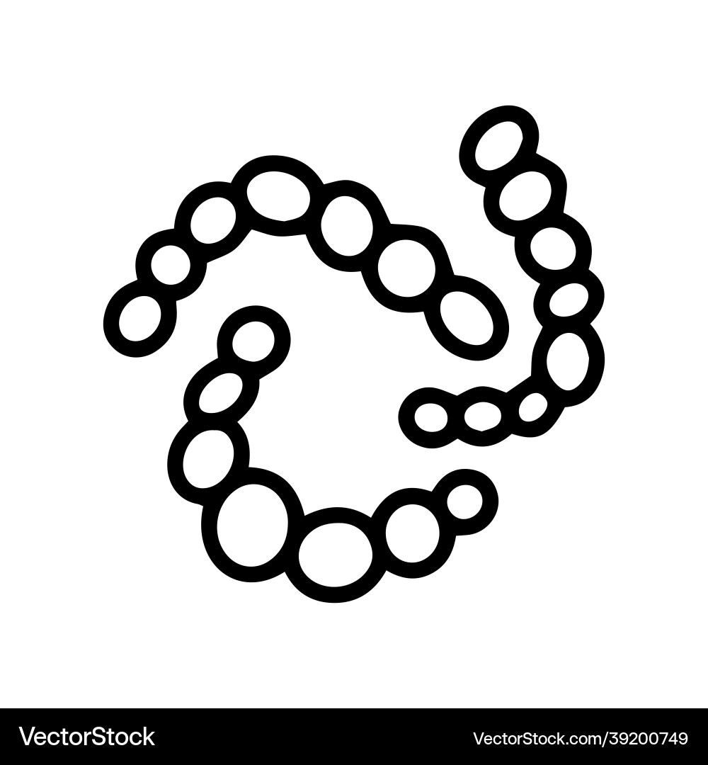 Bacteria streptococcus line doodle icon Royalty Free Vector