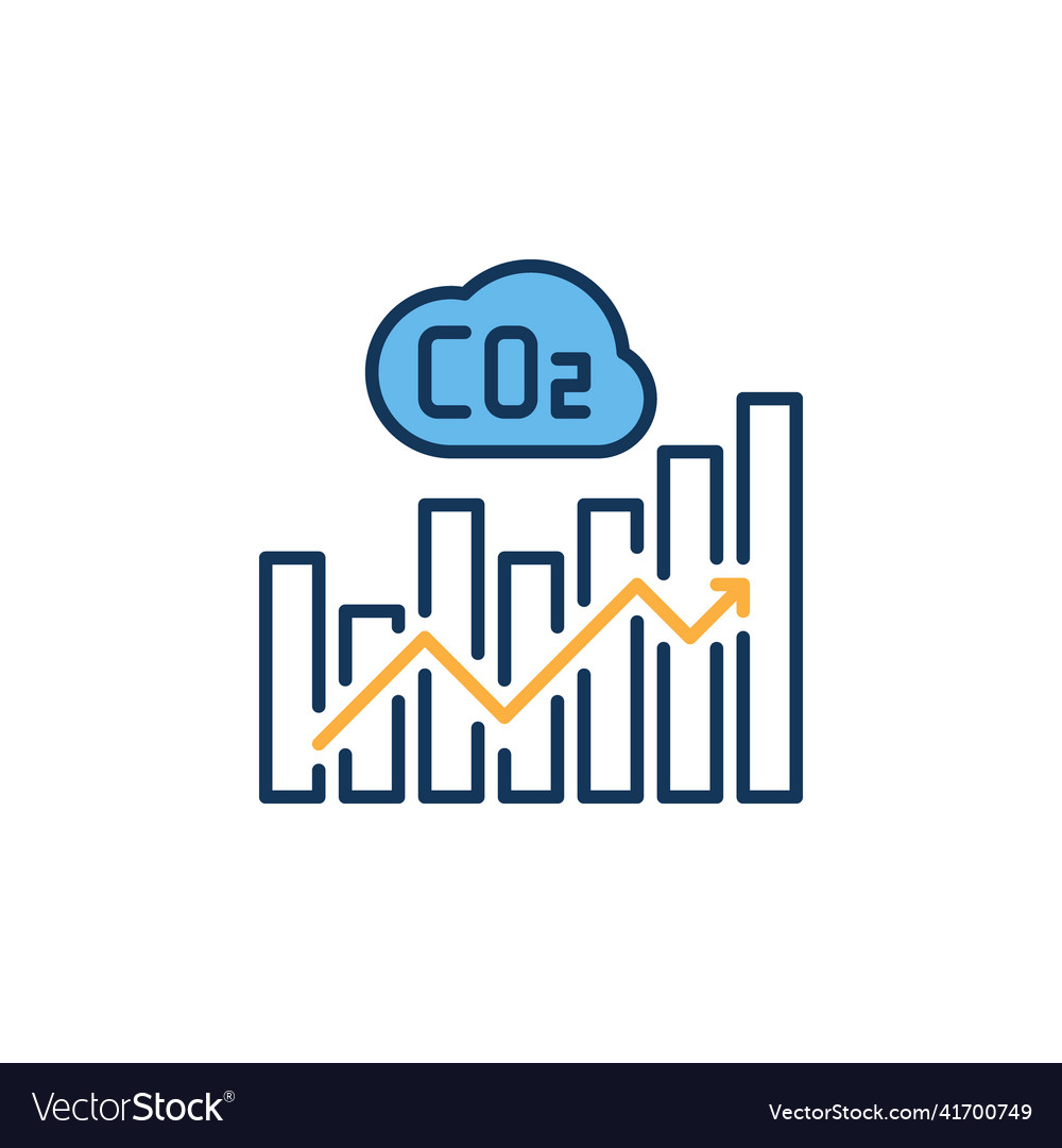 Co2 bar chart with arrow concept modern Royalty Free Vector