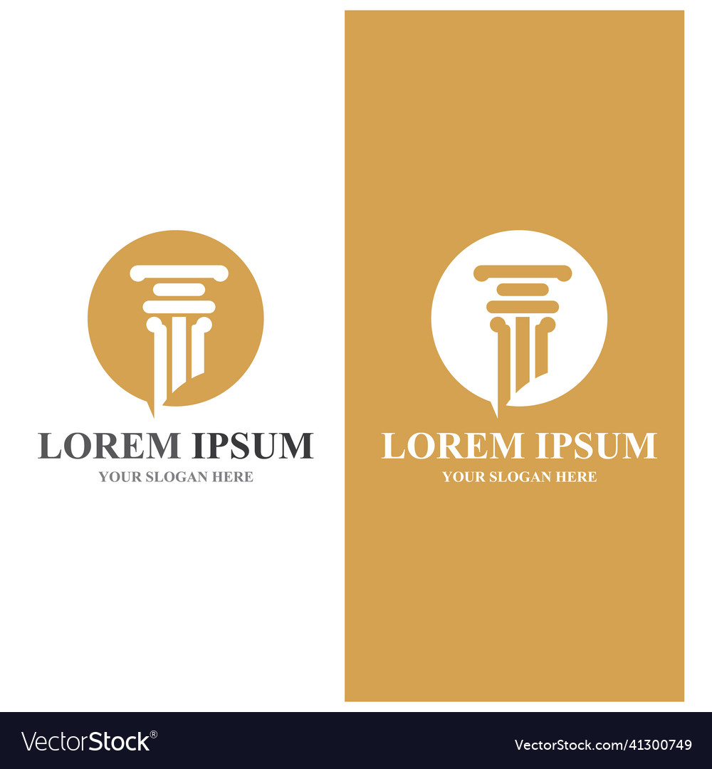 Pillar logo and symbol template Royalty Free Vector Image