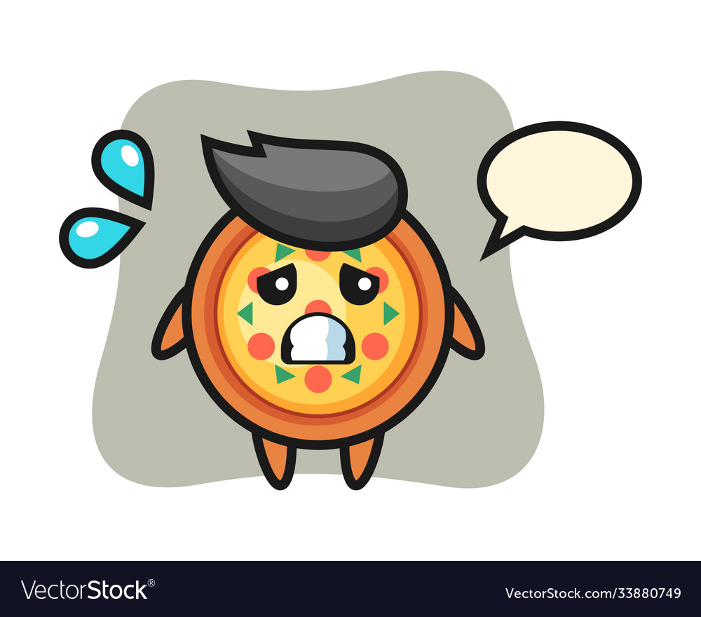Pizza mascot character with afraid gesture Vector Image