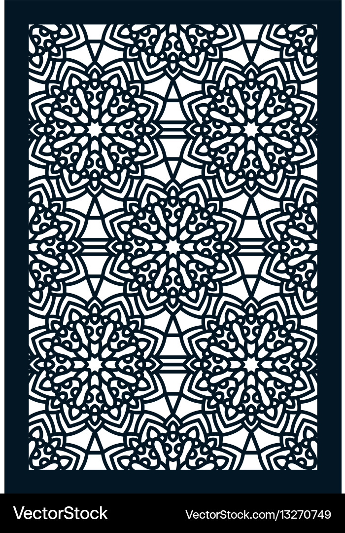 Square Laser Vector Square pattern panel for laser cutting with Vector Image