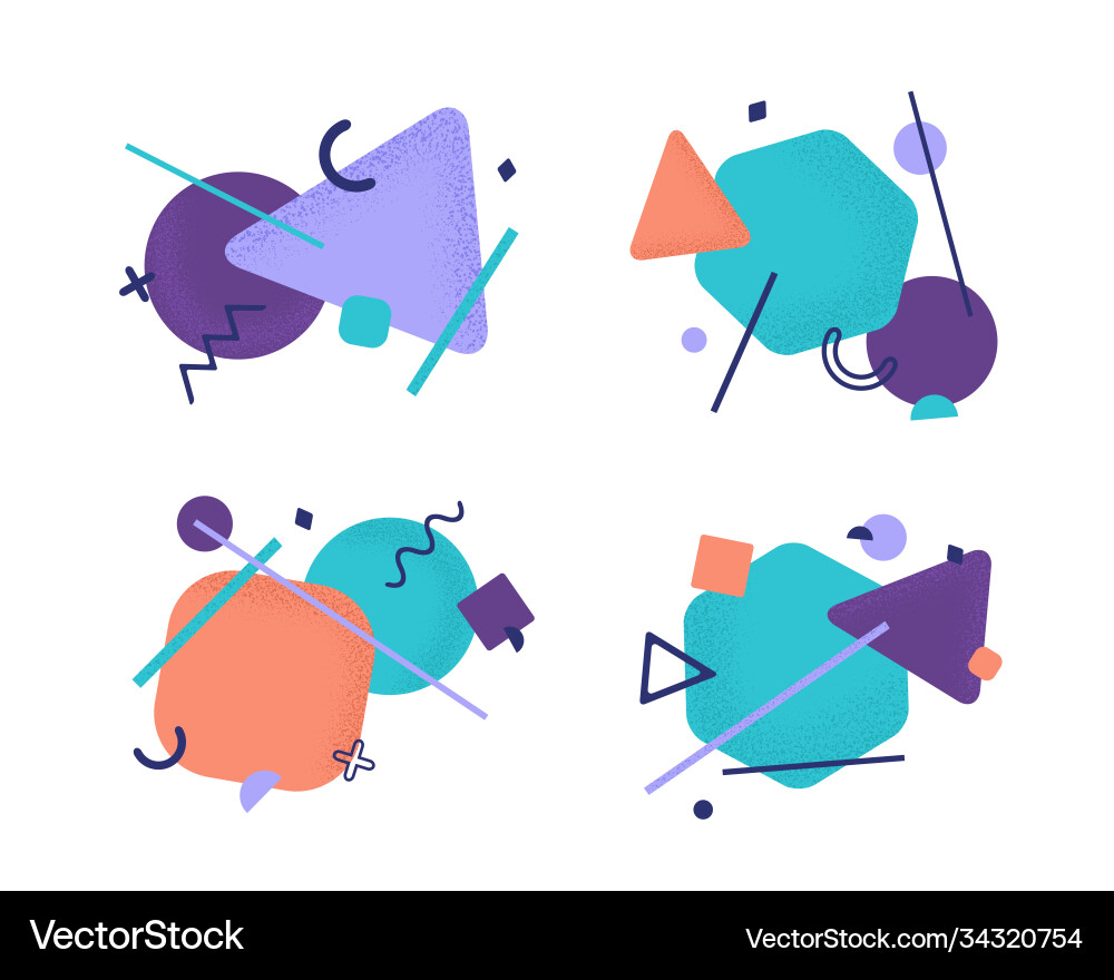 Abstract set compositions geometric Royalty Free Vector