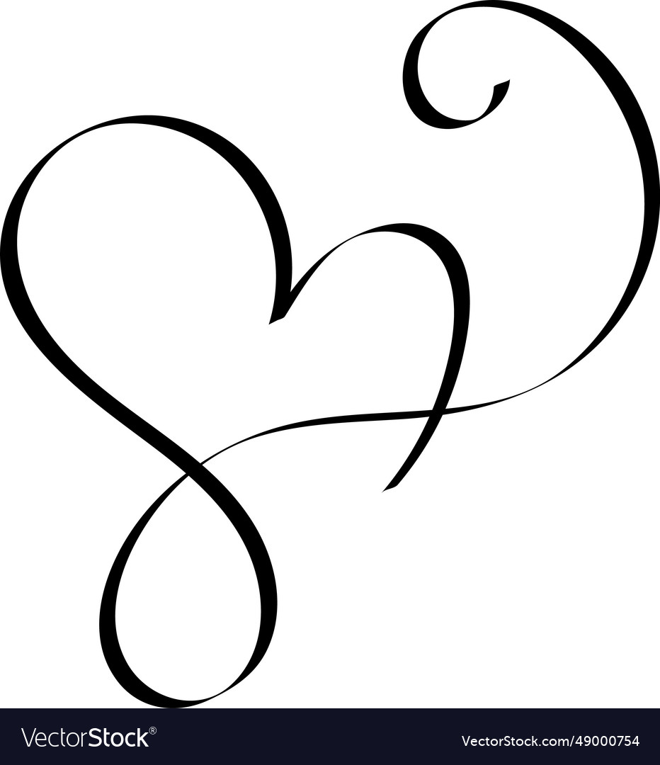 Calligraphy heart icon Royalty Free Vector Image